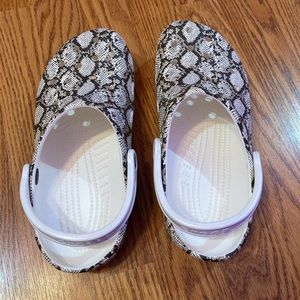 Snake skin crocs